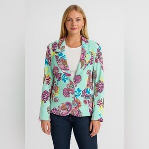 Peter Nygard Teal Paisley Blazer